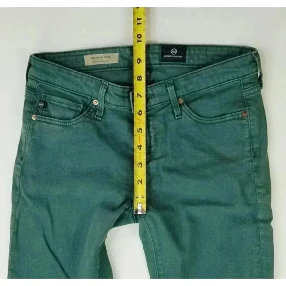 AG Adriano Goldschmied 25X28 Women's Green The Stevie Ankle Slim Straight Jeans - Picture 3 of 11